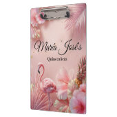 Tropical Flamingo Quinceañera, custom Klembord (Links)