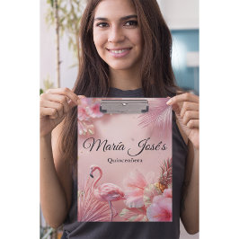 Tropical Flamingo Quinceañera, custom Klembord