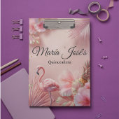 Tropical Flamingo Quinceañera, custom Klembord