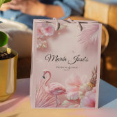 Tropical Flamingo Quinceañera, custom Medium Cadeauzakje
