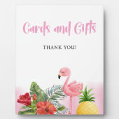 Tropical Flamingo Roze Kaarten en Geschenken Teken Fotoplaat (Voorkant)