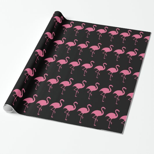 Tropical Flamingo Trendy Cadeaupapier (Uitgerold)