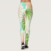 Tropical Flamingo Watercolor & Geometric Pattern Leggings (Achterkant)