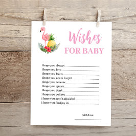 Tropical Flamingo Wensen voor Baby shower Kaart
