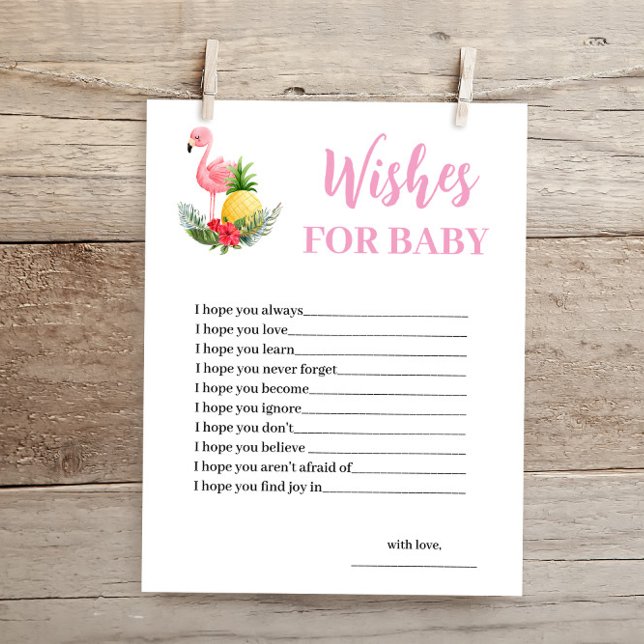 Tropical Flamingo Wensen voor Baby shower Kaart (Creator heeft geüpload)