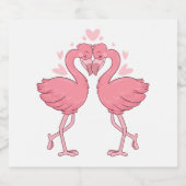 Tropical Flamingos Beach Cute Pink Summer Wedding Bier Etiket (Enkel label)