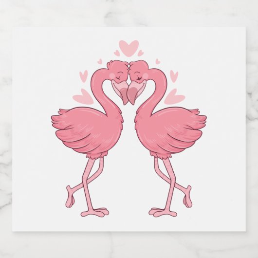 Tropical Flamingos Beach Cute Pink Summer Wedding Bier Etiket (Enkel label)