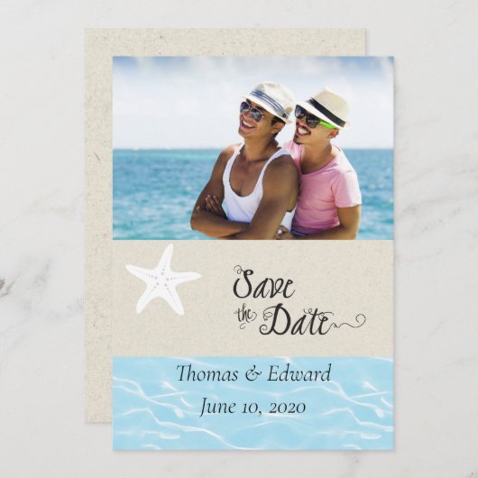Tropical Flat Save the Date Kaart (Voorkant / Achterkant)