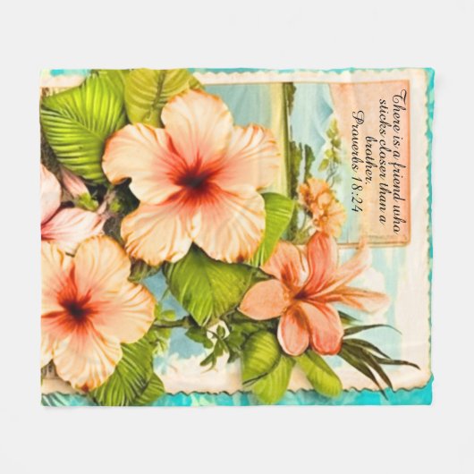 Tropical Fleece Blanket Proverbs 18:24 (Voorkant (Horizontaal))