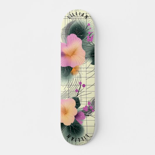 Tropical Floral Abstract Skateboard Deck (Voorkant)