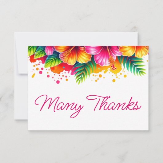 Tropical Floral Afstuderen Dank u kaart (Voorkant)