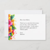 Tropical Floral Afstuderen Dank u kaart (Achterkant)