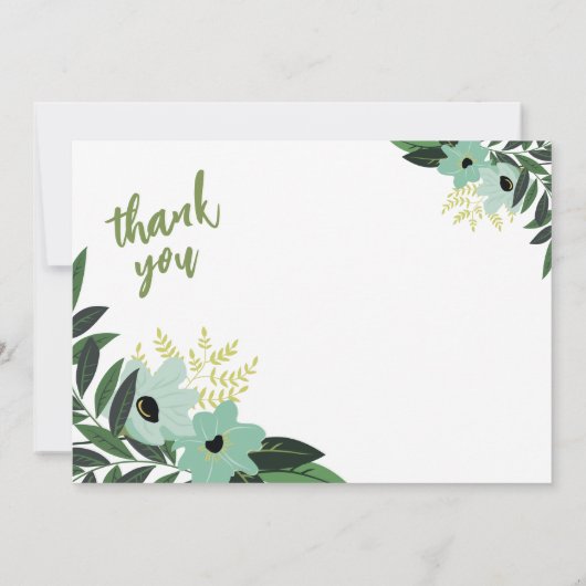 Tropical Floral Afstuderen Foto Dank u Aankondiging (Achterkant)