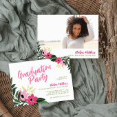 Tropical Floral Afstuderen fotouitnodiging Kaart