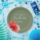 Tropical Floral Afstuderen Luau Party Papieren Bordje (Feest)