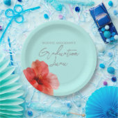 Tropical Floral Afstuderen Luau Party Papieren Bordje (Feest)