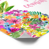 Tropical Floral Ananas Bedankt voor uw komst Poster (Hoek)