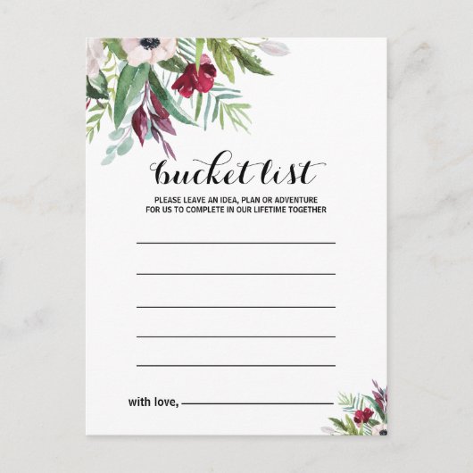 Tropical Floral and Greenery Bucket List Kaarten (Voorkant)