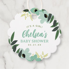 Tropical Floral Baby shower dank u Bedankjes Labels