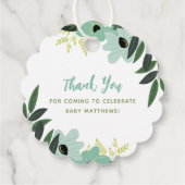 Tropical Floral Baby shower dank u Bedankjes Labels (Achterkant)