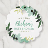Tropical Floral Baby shower dank u Bedankjes Labels (Voorkant)