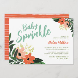 Tropical Floral Baby Sprinkle Invitation Kaart