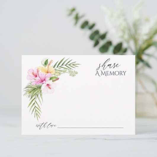 Tropical Floral Beach Deel een herinnering Bedankkaart (Staand voorkant)
