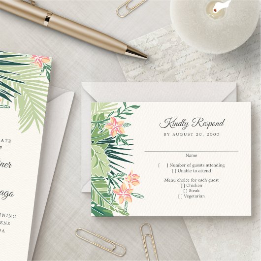 Tropical Floral Beach RSVP