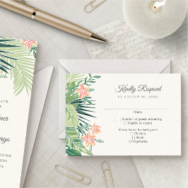Tropical Floral Beach RSVP Kaartje