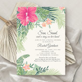 Tropical Floral Beach Vrijgezellenfeest Kaart