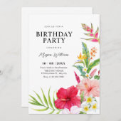 Tropical floral birthday kaart (Voorkant / Achterkant)