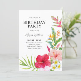 Tropical floral birthday kaart
