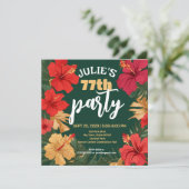 Tropical Floral Birthday nodigen  uit Kaart (Staand voorkant)