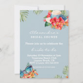 Tropical Floral Blue Beach Vrijgezellenfeest Kaart (Voorkant)