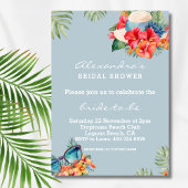 Tropical Floral Blue Beach Vrijgezellenfeest Kaart