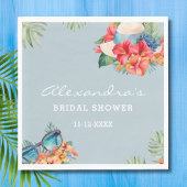 Tropical Floral Blue Beach Vrijgezellenfeest Servet