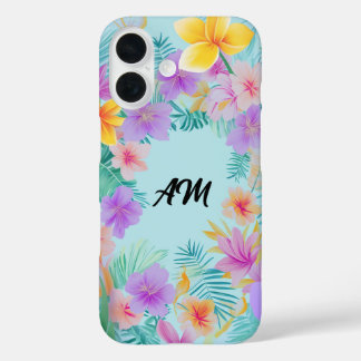 Tropical Floral Border Summer Aesthetic  iPhone 16 Hoesje