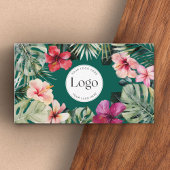 Tropical Floral Botanical Logo QR Code Visitekaartje