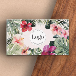 Tropical Floral Botanical Logo QR Code Visitekaartje