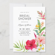 Tropical floral bridal shower