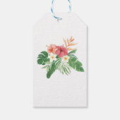 Tropical Floral Dank u Label Aloha Vrijgezellenfee Cadeaulabel (Achterkant)