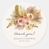 Tropical Floral dank u Ronde Sticker (Voorkant)