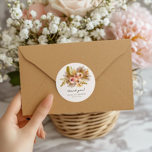 Tropical Floral dank u Ronde Sticker