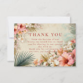 Tropical Floral Destination Wedding Bedankkaart (Voorkant)