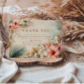 Tropical Floral Destination Wedding Bedankkaart