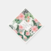 Tropical Floral Exotic Palm Leaf Beach wedding Servet (Hoek)