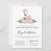 Tropical Floral Flamingo Baby shower per post Kaart (Voorkant)
