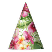 Tropical Floral Flowers Wild Oerwoud Verjaardagsfe Feesthoedjes (Voorkant)
