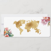 Tropical Floral Foto Boarding Pass Wereldkaart Kaart (Achterkant)