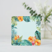 Tropical Floral Frame Colorful Summer Border Kaart (Staand voorkant)